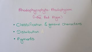 Rhodophyceae classification general characters pigments bsc botany handwritten notes video [upl. by Zilevi]