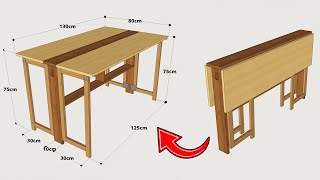 HOW TO MAKE A FOLDING DINING TABLE STEP BY STEP [upl. by Hellene]