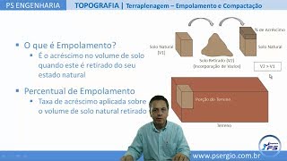 ENGENHARIA TOPOGRAFIA AGRIMENSURA TERRAPLENAGEM Corte e Aterro Empolamento e Compactação [upl. by Yruy]