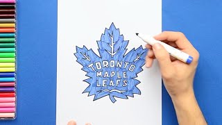 How to draw the Toronto Maple Leafs Logo NHL Team [upl. by Zebedee]