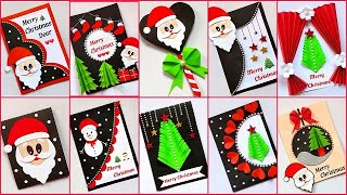 DIY Top 10 Christmas greeting card ideas 2021  Easy and Beautiful Christmas greeting cards Handmade [upl. by Llerrehc]