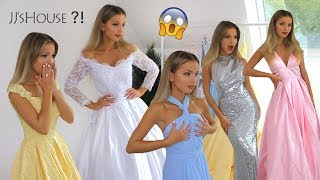 JJSHOUSE REVIEW PROM amp WEDDING DRESS TRY ON  OMG [upl. by Anonyw]