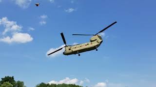 Boeing CH47 Chinook  landing amp takeoff [upl. by Llerehs]