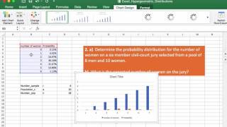 Hypergeometric Distributions Using Excel 3 [upl. by Ahseikal]