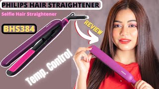 Philips BHS384 Selfie Straightener Purple Review and Demo [upl. by Adyaj]