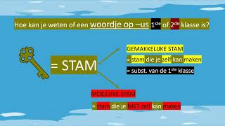 Substantieven van de 1ste en 2de klasse  stam model geslacht Les 05 [upl. by Joacimah]