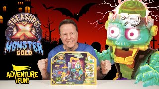 Treasure X Monster Gold Mega Monster Lab Halloween Monster Action Figures Adventure Fun Toy review [upl. by Jala]