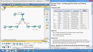 2224 Packet Tracer  Configuring IPv4 Static and Default Routes [upl. by Enajiram]