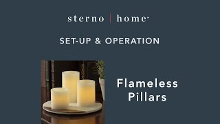 Sterno Home LED Flameless Pillars Setup amp Operation [upl. by Wilser]