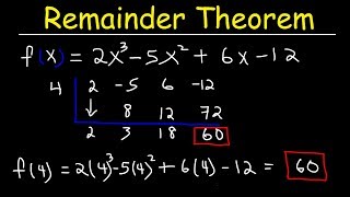 Remainder Theorem and Synthetic Division of Polynomials [upl. by Parsons]