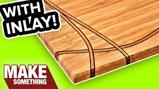 DIY Cutting Board with Inlay  Easy Woodworking Project [upl. by Nnylimaj987]