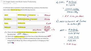 Operations Management SingleFactor amp MultiFactor Productivity [upl. by Shiller]