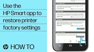 How to use the HP Smart app to restore printer factory settings  HP Printers  HP Support [upl. by Ardnwahs]