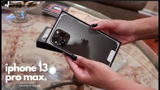 iphone 13 pro max unboxing  graphite  256 gb [upl. by Ynaffit]