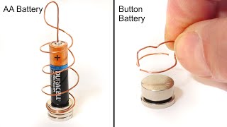 DIY Button Battery Homopolar Motor  Science Experiment [upl. by Yrrej]