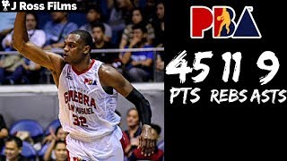 Justin Brownlee 45 Points  11 Rebs  9 Asts Full Highlights vs Alaska  MAGIC BROWNLEE 922018 [upl. by Nylg38]