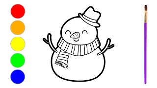 Vizatime per vitin e ri Plaku prej bore  Snowman Drawing and coloring [upl. by Anikas]