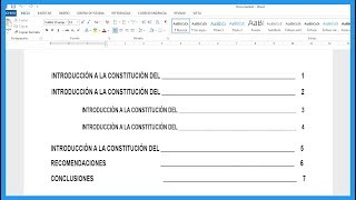 Como hacer un índice automático para tesis trabajos en word [upl. by Eilyah]