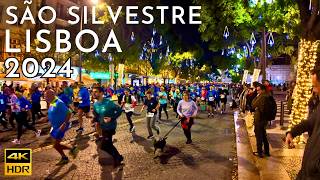 Corrida São Silvestre LISBOA 2024 4K HDR  LUZES DE NATAL LISBOA 2024 [upl. by Sybilla401]