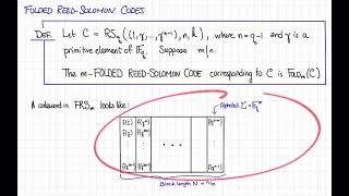 Lecture 13 Video 1 Folded ReedSolomon Codes [upl. by Leamiba]