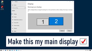 How To Make A Display The Main Display In Windows 10  CHANGE PRIMARY MONITOR  Easy Updated [upl. by Viehmann]