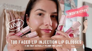 Too Faced Lip Injection Lip Gloss Review  adaatude [upl. by Halimeda]