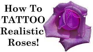 How To Tattoo a Realistic Color Rose [upl. by Ynnij]