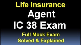 IC38 IRDAI LIC Agent Exam 2025  IC 38 Full Demo Exam IRDAI LIC of INDIA  MOCK TEST 9 [upl. by Oirasor278]