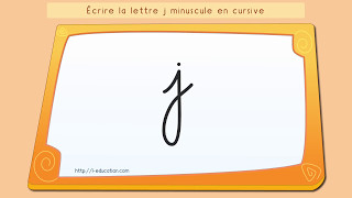 Écrire lalphabet Apprendre à écrire la lettre j en minuscule en cursive [upl. by Hanoj284]