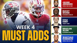 Fantasy Football Week 4 Waiver Wire Pickups  MustHave Players to Add to Your Roster 2024 [upl. by Bennet]