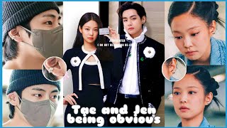 Jennie and Taehyung being obvious after the rumor taennie coco crush earing [upl. by Eneladgam701]