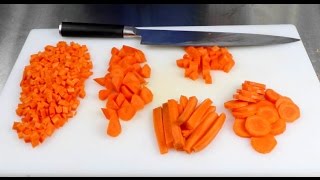 HOW TO CUT A CARROT Knife Cuts [upl. by Enniotna331]