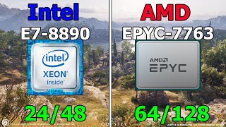 Intel E78890 Vs AMD EPYC7763  Game benchmark in 4K [upl. by Llahsram850]