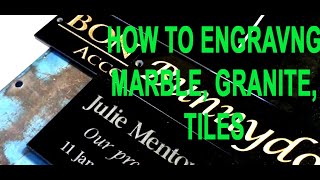 How To Engraving MarbleGranite amp Tiles At Home [upl. by Wenz]