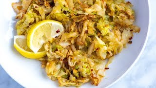 Lemon Garlic Sauteed Cabbage Recipe [upl. by Teerprah]