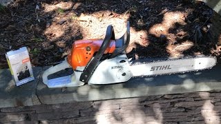 STIHL Chainsaw HOW TO Chain Replacement  MS251C [upl. by Yrok236]