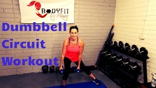 25 Minute Full Body Dumbbell Circuit Workout [upl. by Nerot]