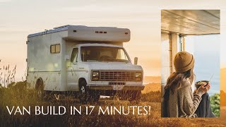 VAN BUILD IN 17 MINUTES Box Truck Tiny Home Conversion [upl. by Siblee]