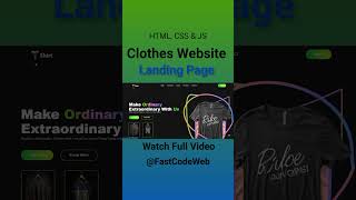 Clothes Website Using HTML amp CSS  Step by Step Tutorial  Fast Code [upl. by Anerda96]