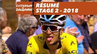 Résumé  Étape 2 Montbrison  Belleville  Critérium du Dauphiné 2018 [upl. by Shue877]