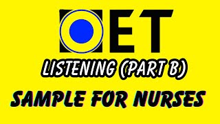 Oet listening part B sample for nurses  OET 20 Online Classroom [upl. by Yatnuahc]