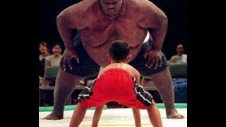 Hilarious 700 lb Sumo Wrestler vs little MMA fighter [upl. by Eniluap]