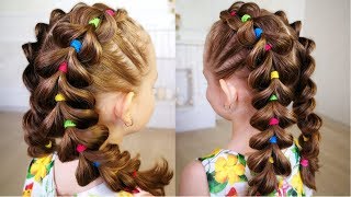 Bright braids Hairstyle for girl Pull Through Braid Tutorial [upl. by Rosenkranz]