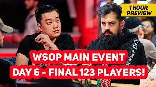 WSOP Main Event Day 6 with Alejandro Lococo Aaron Zhang and Koray Aldemir  1hour preview [upl. by Nyliac]