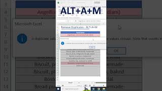 How to remove duplicate with shortcut key  Excel Formulas amp Tricks in One Minute [upl. by Millan]