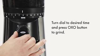 How to Use the OXO Brew Conical Burr Coffee Grinder [upl. by Binah]