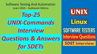 Top 25 UNIX commands Interview Questions and Answers for Software Testing professionals [upl. by Nodnorb858]