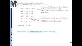 3ème  NOMBRES ENTIERS ET RATIONNELS  PGCD Algorithme des soustractions [upl. by Queridas]