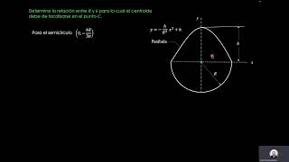 Centroide de una figura formada por medio círculo y un sector parabólico [upl. by Denbrook278]