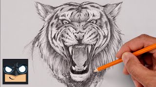 Tiger drawing  how to draw Tiger from number 2023  number drawing [upl. by Amorita]